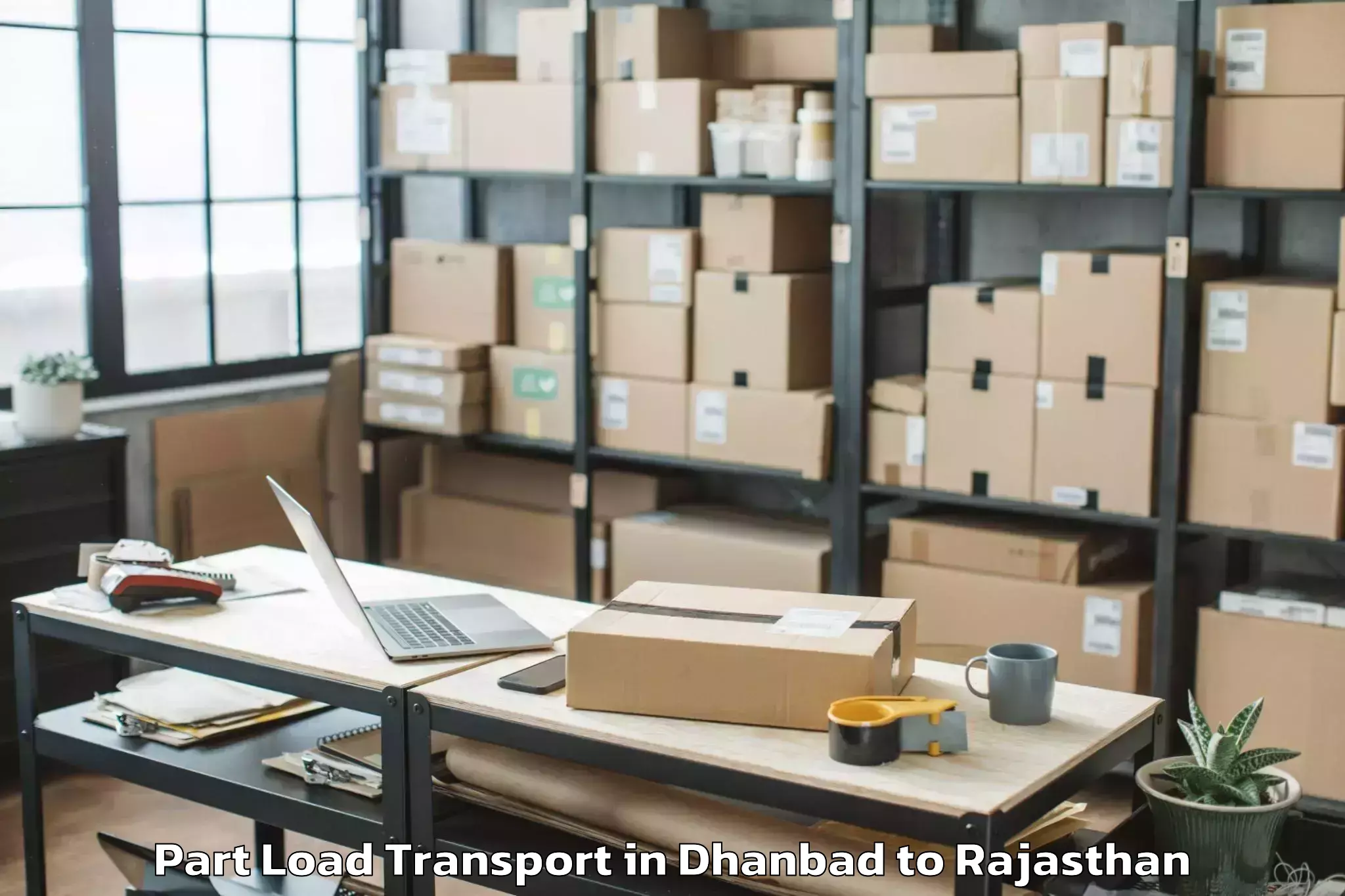 Book Dhanbad to Chittorgarh Part Load Transport Online